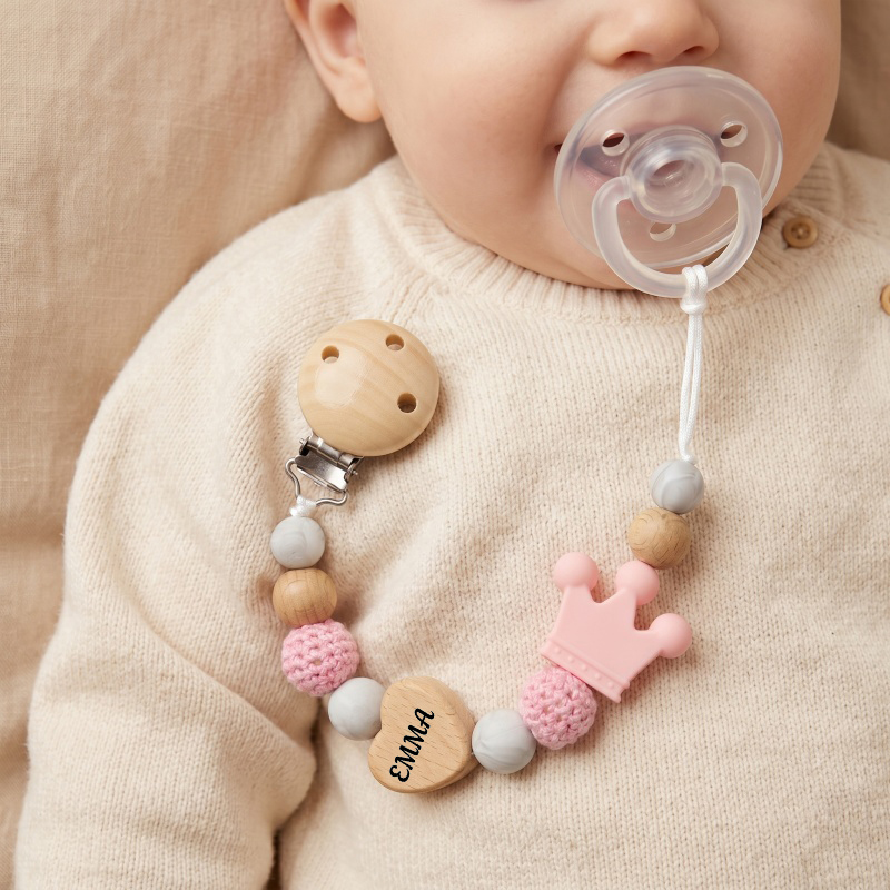 Baby Products Moisturizer - Personalized Baby Pacifier Clip Wood Heart